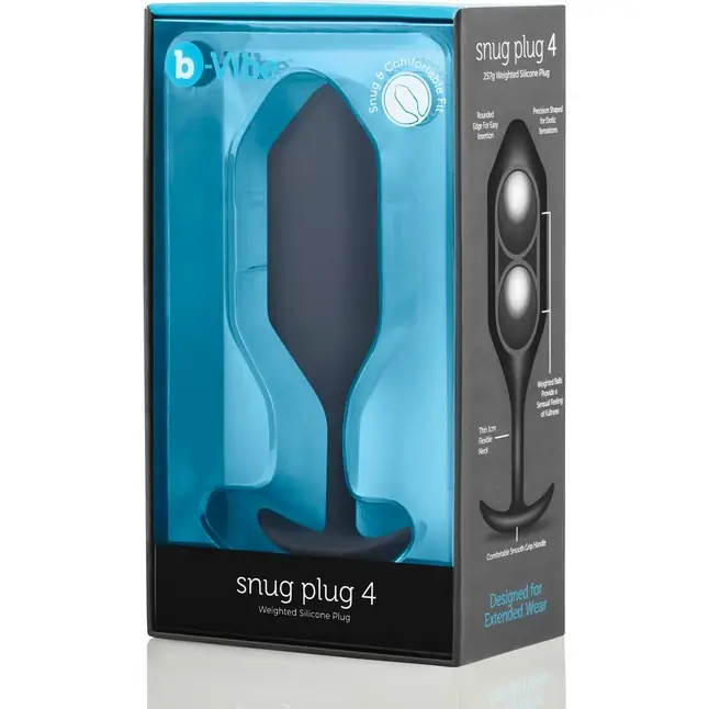 Чёрная пробка для ношения B-vibe Snug Plug 4 - 14 см. Фотография 6.