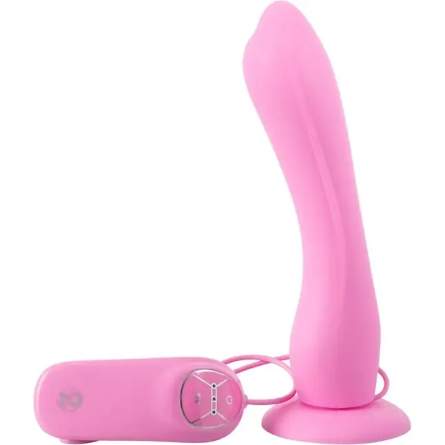 Розовый вибратор на основании-присоске Silicone Rose Vibe - 19 см - You2Toys
