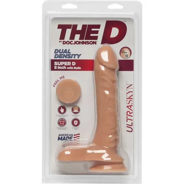 Телесный фаллоимитатор с мошонкой на присоске The D Super D 8 Vanilla - 20,3 см - The D. Фотография 2.