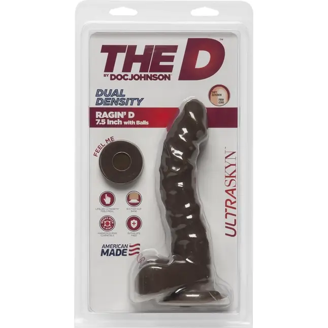 Коричневый фаллоимитатор на присоске The D Ragin D 7.5 Chocolate - 19,05 см - The D. Фотография 2.