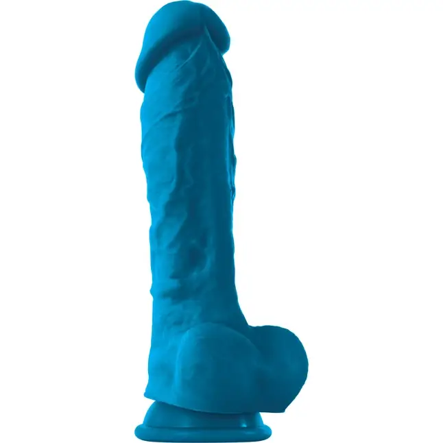 Голубой фаллоимитатор на присоске ColourSoft 8 Soft Dildo - 23,5 см - ColourSoft