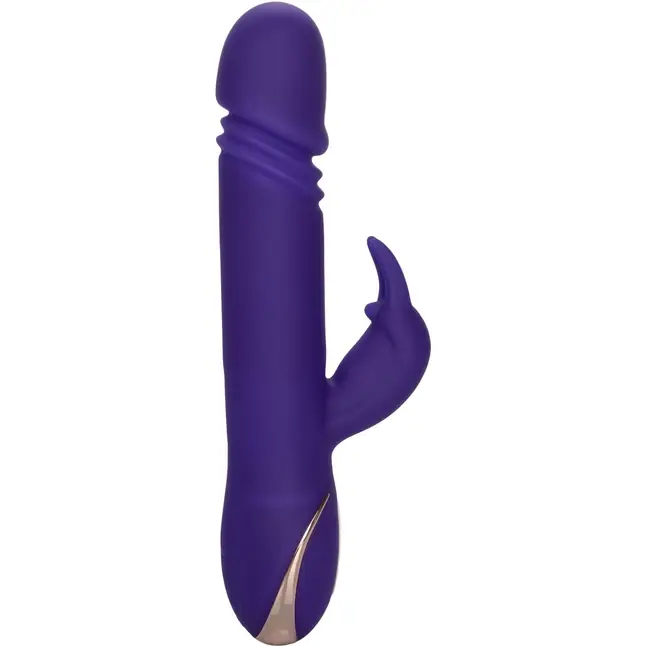 Фиолетовый вибратор с поступательным движением Jack Rabbit Signature Silicone Thrusting Rabbit - 20 см - Jack Rabbits. Фотография 3.