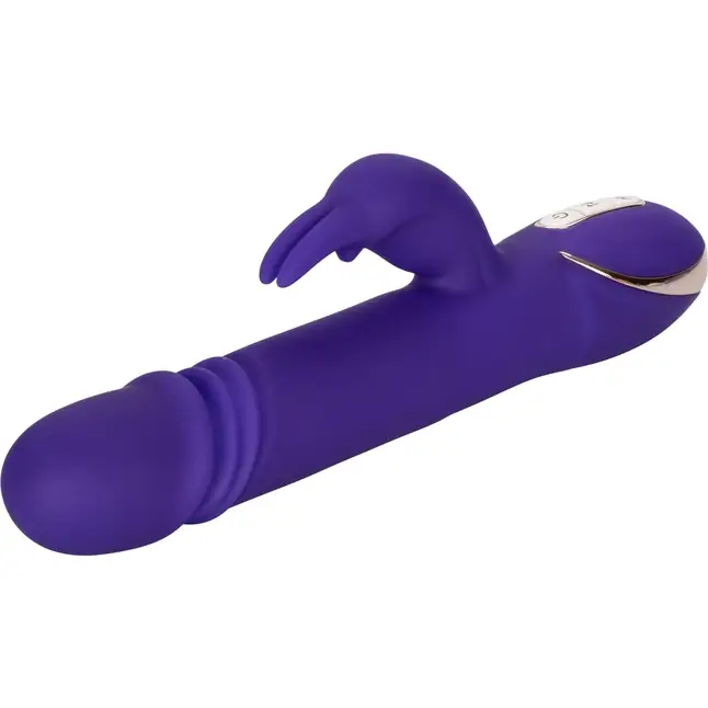 Фиолетовый вибратор с поступательным движением Jack Rabbit Signature Silicone Thrusting Rabbit - 20 см - Jack Rabbits. Фотография 4.