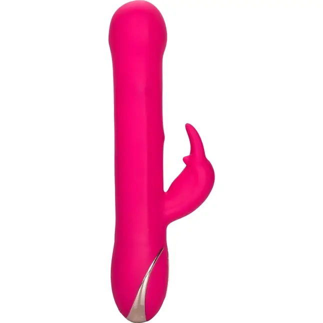 Ярко-розовый вибратор Jack Rabbit Signature Silicone Beaded Rabbit - 23 см - Jack Rabbits. Фотография 3.