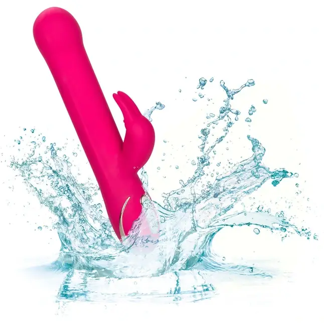 Ярко-розовый вибратор Jack Rabbit Signature Silicone Beaded Rabbit - 23 см - Jack Rabbits. Фотография 7.