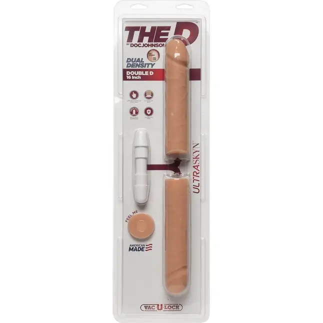 Телесный двусторонний фаллоимитатор из 2 частей The D Double D 16 - 40,6 см - The D. Фотография 4.