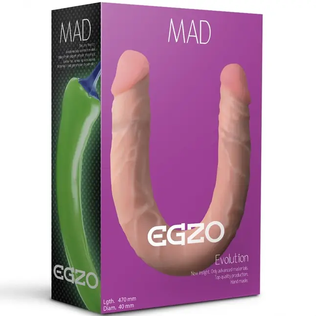 Двусторонний фаллоимитатор из киберкожи Mad Pepper - 46 см