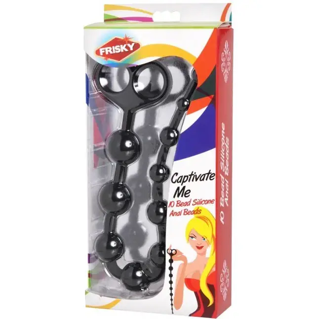 Анальные бусы Captivate Me 10 Bead Silicone Anal Beads - 34 см - Frisky. Фотография 3.
