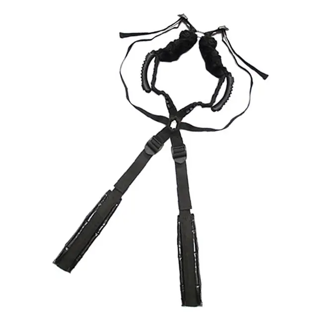 Чёрный бондажный комплект Romfun Sex Harness Bondage на сбруе