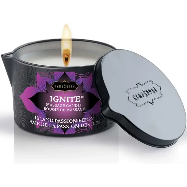 Массажная свеча Ignite Island Passion Berry с ароматом маракуйи и папайи - 170 гр