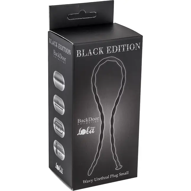 Силиконовый уретральный массажер Wavy Urethral Plug Small - 30 см - Back Door Collection Black Edition. Фотография 2.