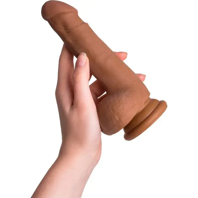 Вибратор-реалистик мулат TOYFA RealStick Elite Mulatto - 19 см - RealStick Elite Mulatto. Фотография 8.