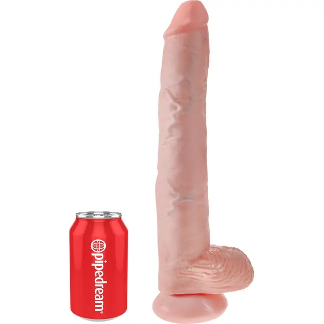 Телесный фаллоимитатор-гигант 14 Cock with Balls - 37,5 см - King Cock. Фотография 6.