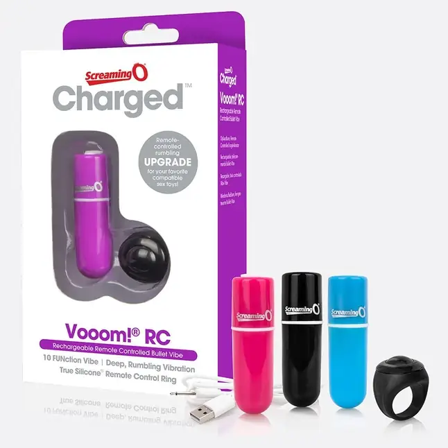 Чёрная перезаряжаемая вибропуля CHARGED VOOOM REMOTE CONTROL BULLET. Фотография 3.