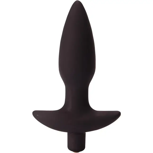 Чёрная анальная пробка с вибрацией Vibrating Butt Plug - 14,5 см