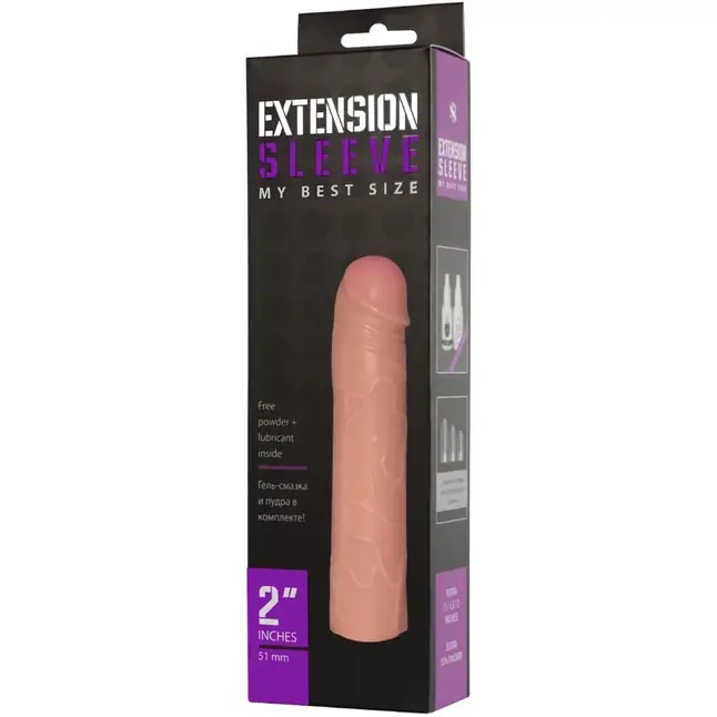 Насадка-удлинитель Extension sleeve телесного цвета - 18,5 см - Sitabella accessories. Фотография 2.