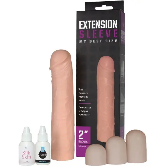 Насадка-удлинитель Extension sleeve телесного цвета - 18,5 см - Sitabella accessories. Фотография 3.