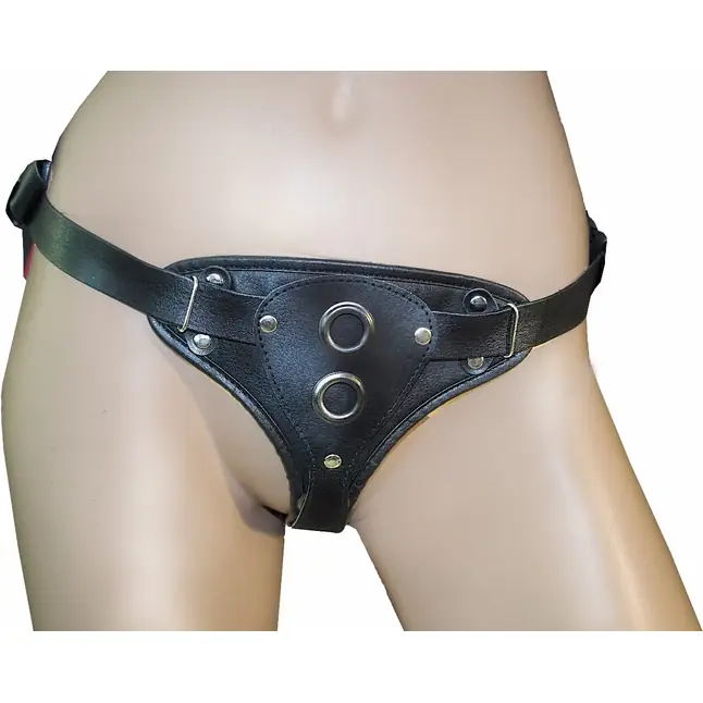 Кожаный пояс харнесс WOMAN LONG премиум класса с 3 насадками - HARNESS PREMIUM S-класс. Фотография 5.
