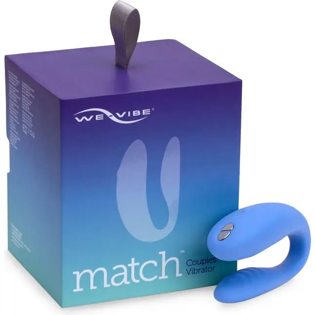 Голубой вибромассажер для пар We-Vibe Match. Фотография 6.