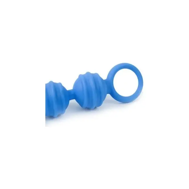 Синяя анальная цепочка Climax Anal Anal Beads Silicone Ridges - 32,6 см - Climax. Фотография 3.