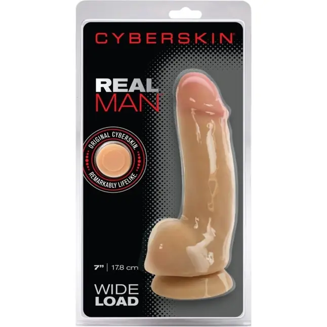 Фаллоимитатор на присоске CyberSkin Real Man Wide Load - 20,3 см - CyberSkin. Фотография 4.