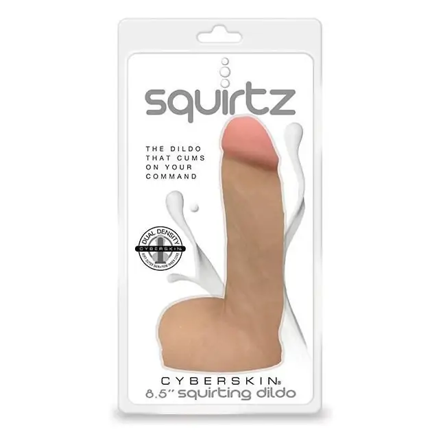 Фаллоимитатор с функцией семяизвержения Squirtz CyberSkin 8.5 Squirting Dildo - 21,6 см - Squirtz. Фотография 5.
