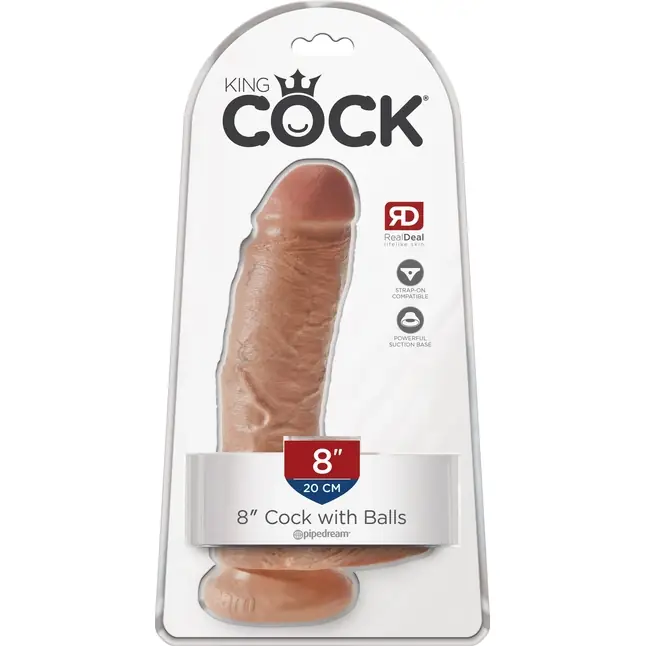 Фаллоимитатор-мулат 8 Cock with Balls - 21,3 см - King Cock. Фотография 4.