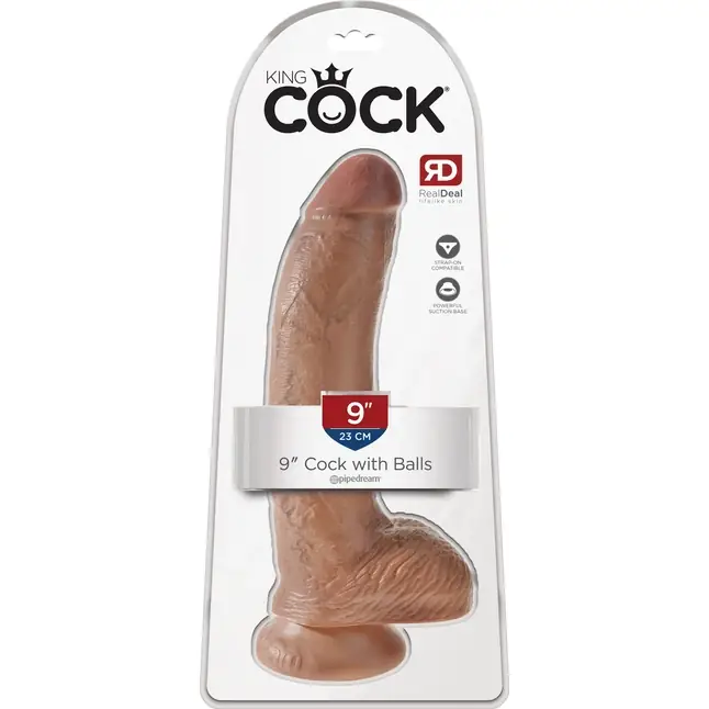Фаллоимитатор-мулат 9 Cock with Balls - 22,9 см - King Cock. Фотография 4.