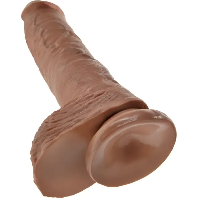 Фаллоимитатор-мулат с мошонкой 10 Cock with Balls на присоске - 25,4 см - King Cock. Фотография 4.