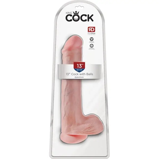 Телесный фаллоимитатор на присоске 13 Cock with Balls - 35,6 см - King Cock. Фотография 5.
