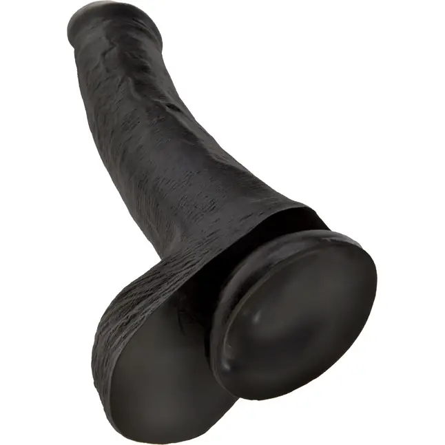 Чёрный фаллоимитатор на присоске 13 Cock with Balls - 35,6 см - King Cock. Фотография 4.