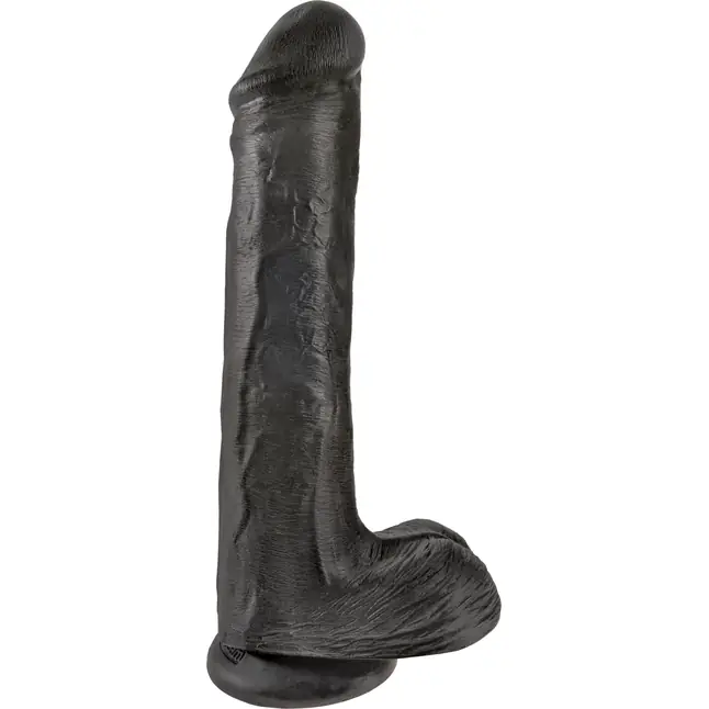 Чёрный фаллоимитатор на присоске 13 Cock with Balls - 35,6 см - King Cock