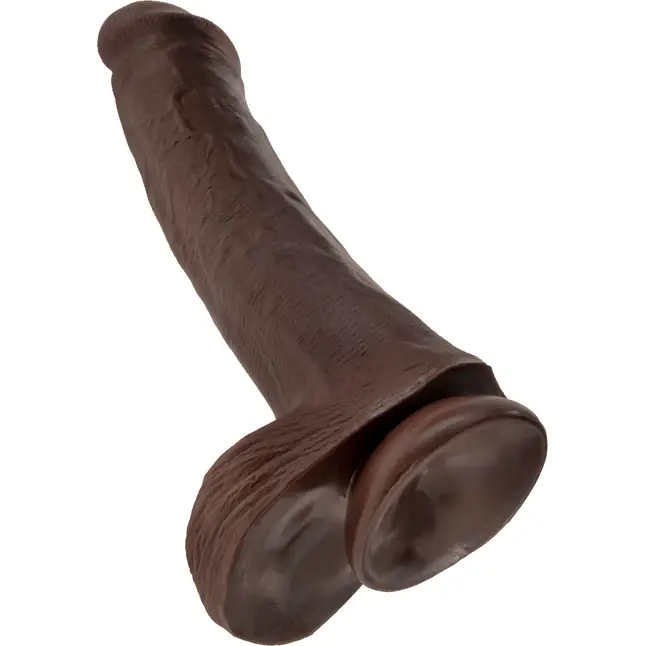 Коричневый фаллоимитатор на присоске 13 Cock with Balls - 35,6 см - King Cock. Фотография 4.