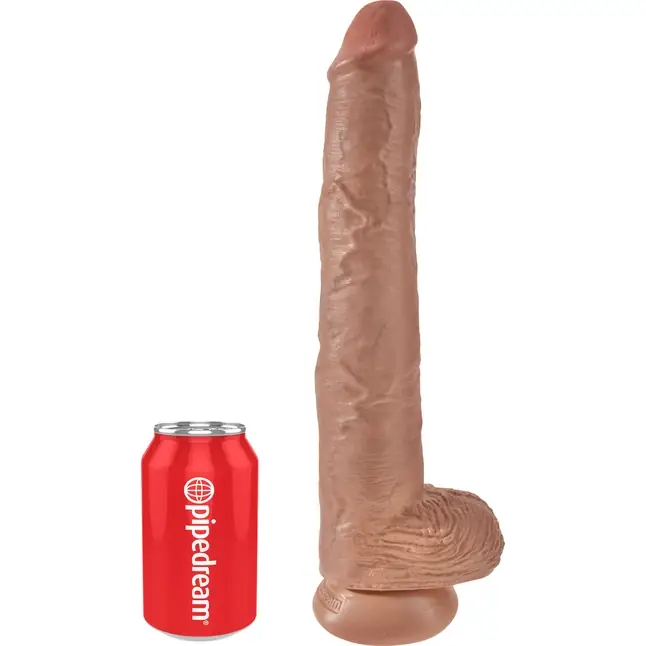 Кофейный фаллоимитатор-гигант 14 Cock with Balls - 37,5 см - King Cock. Фотография 6.