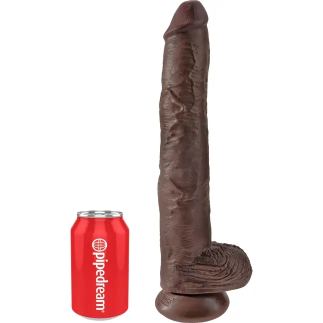 Коричневый фаллоимитатор-гигант 14 Cock with Balls - 37,5 см - King Cock. Фотография 6.