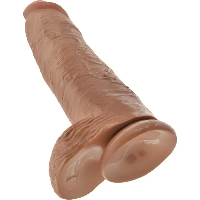 Кофейный фаллоимитатор-гигант 12 Cock with Balls - 30,5 см - King Cock. Фотография 4.
