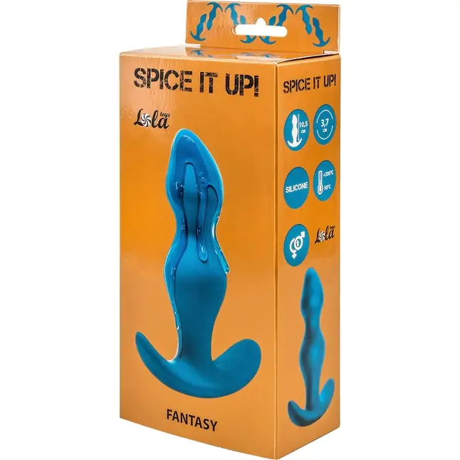 Бирюзовая фигурная анальная пробка Fantasy - 12,5 см - Spice It Up. Фотография 3.