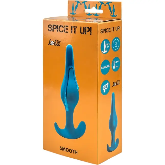 Бирюзовая анальная пробка Smooth - 12,5 см - Spice It Up. Фотография 3.