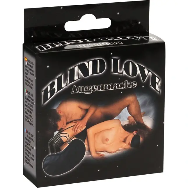 Чёрная маска на глаза на резинке Blind Love. Фотография 2.