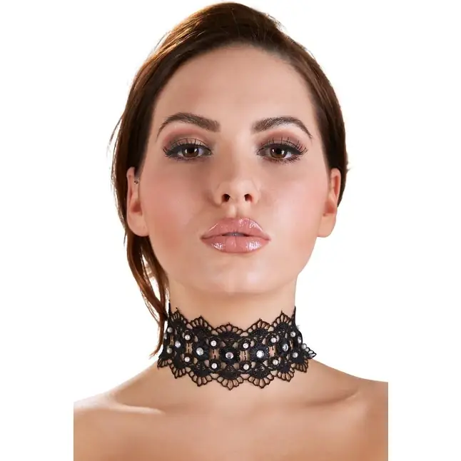 Ажурный чокер со стразиками - Cottelli Collection. Фотография 2.