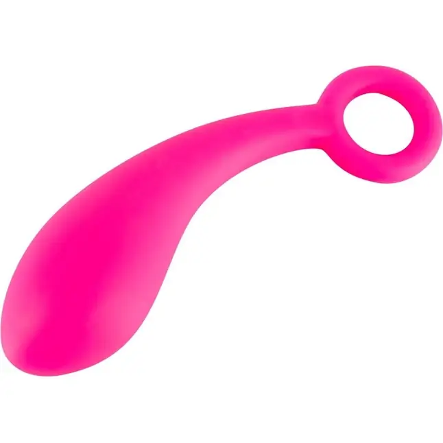 Гладкий розовый стимулятор с ручкой-кольцом Dildo Naughty Pink - 18,5 см - You2Toys. Фотография 2.