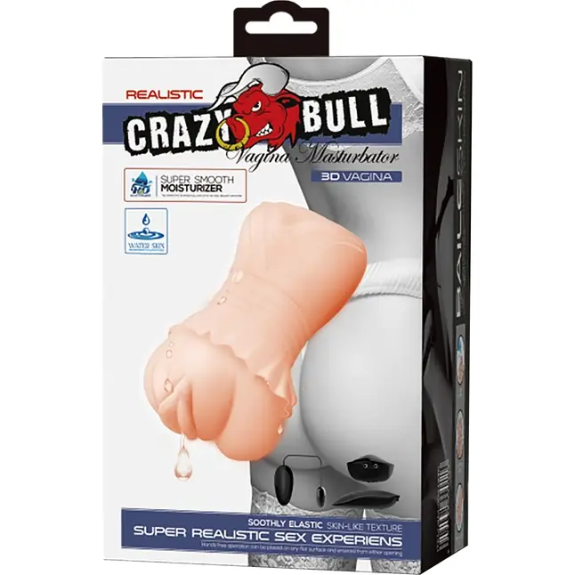 Мастурбатор-вагина с вибрацией Crazy Bull Super Smooth - Crazy Bull. Фотография 9.