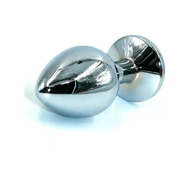 Малая анальная пробка из алюминия с чёрным кристаллом - 7 см - Kanikule anal plugs. Фотография 2.