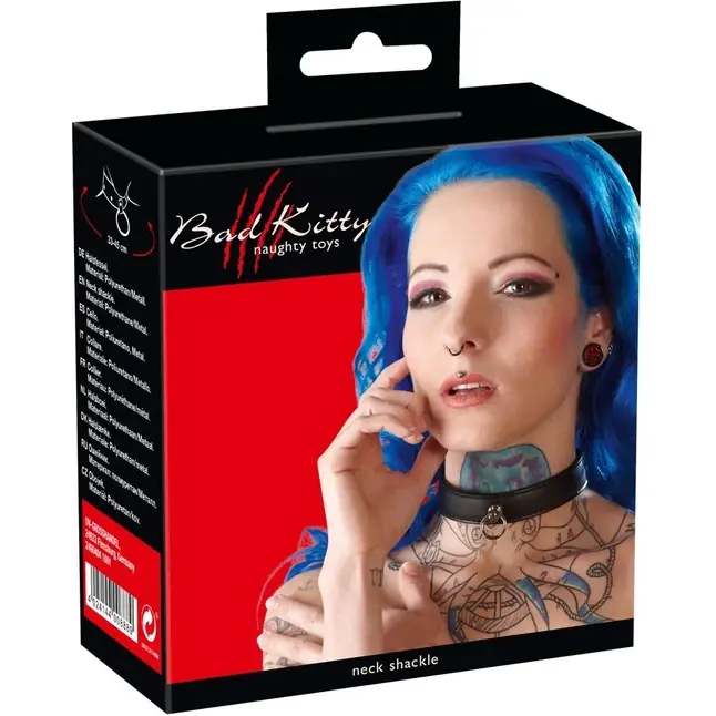 Чёрный ошейник Bad Kitty Bondage Collar Black - Bad Kitty. Фотография 3.