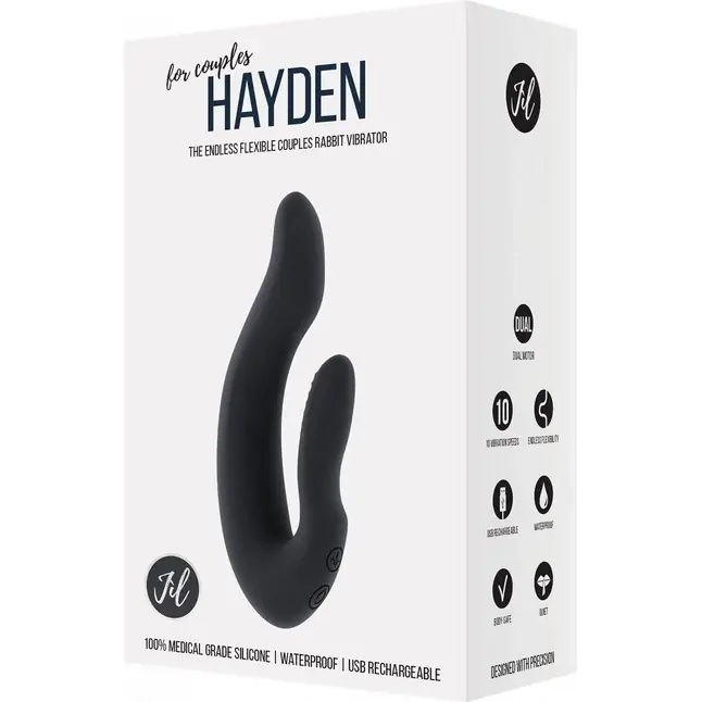 Чёрный хай-тек вибратор для пар Hayden - 15,2 см - Jil. Фотография 4.