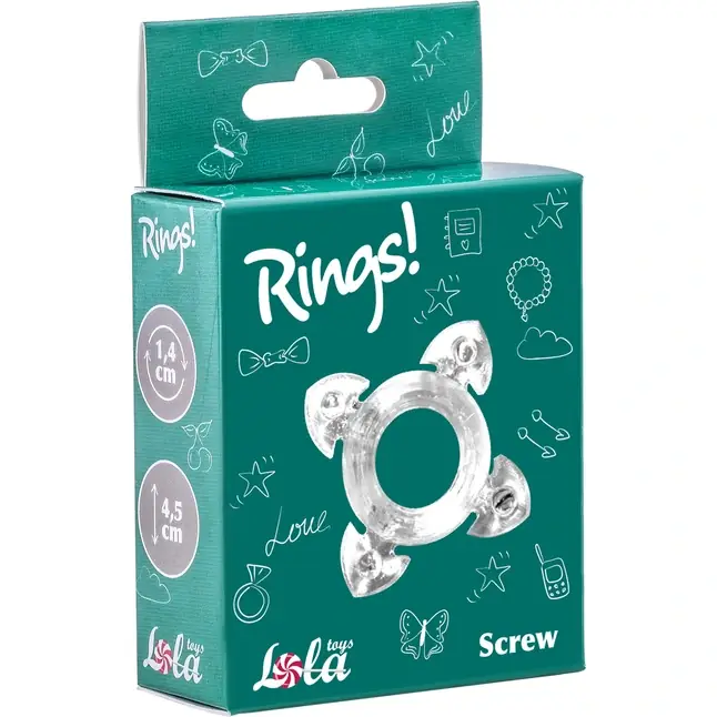 Прозрачное эрекционное кольцо Rings Screw - Rings!. Фотография 2.