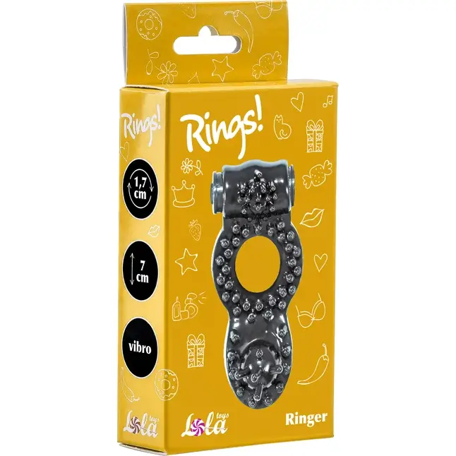 Чёрное эрекционное кольцо Rings Ringer - Rings!. Фотография 2.