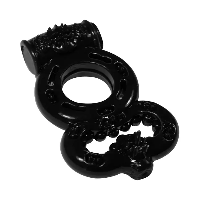 Чёрное эрекционное кольцо Rings Treadle с подхватом - Rings!. Фотография 2.