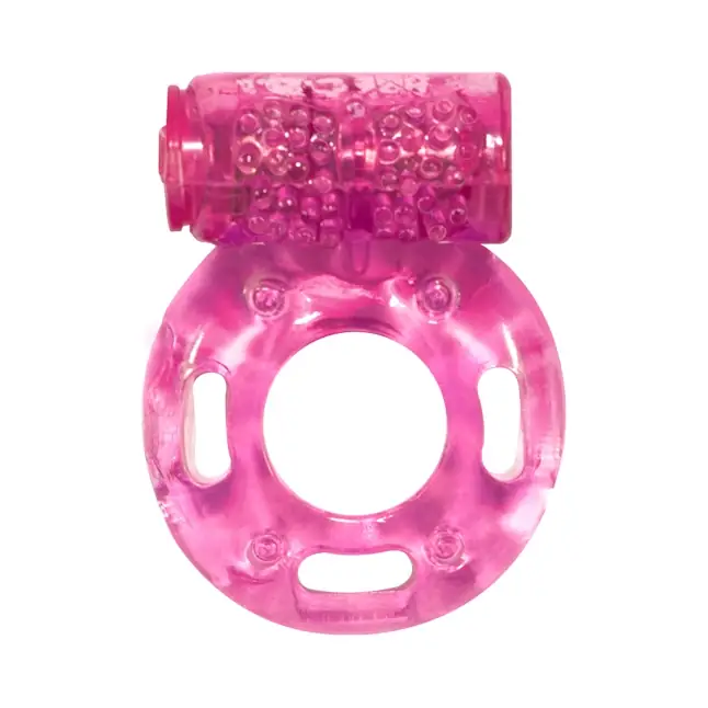 Розовое эрекционное кольцо с вибрацией Rings Axle-pin - Rings!