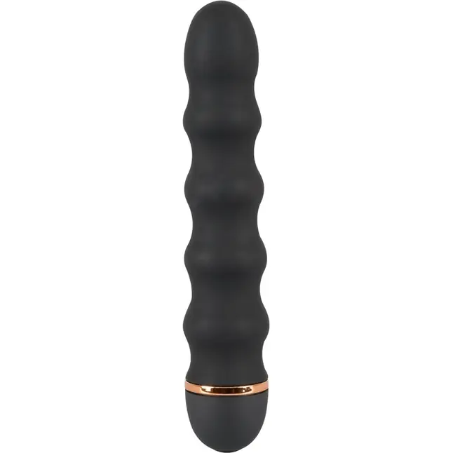 Чёрный вибратор Bendy Wavy с волнами на тельце - 17 см - You2Toys